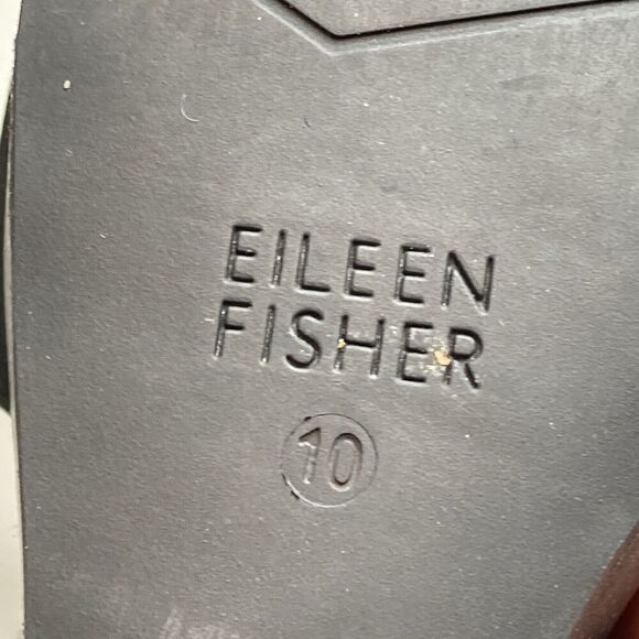 Eileen Fisher Black Platform Wedge Sandals Size 10 Lagenlook Boho Comfortable - Picture 4 of 7